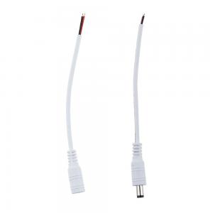 Buy cheap 22AWG DC Led Strip Connector 5.5x2.1mm LED Strip Light Accessories White Cable product