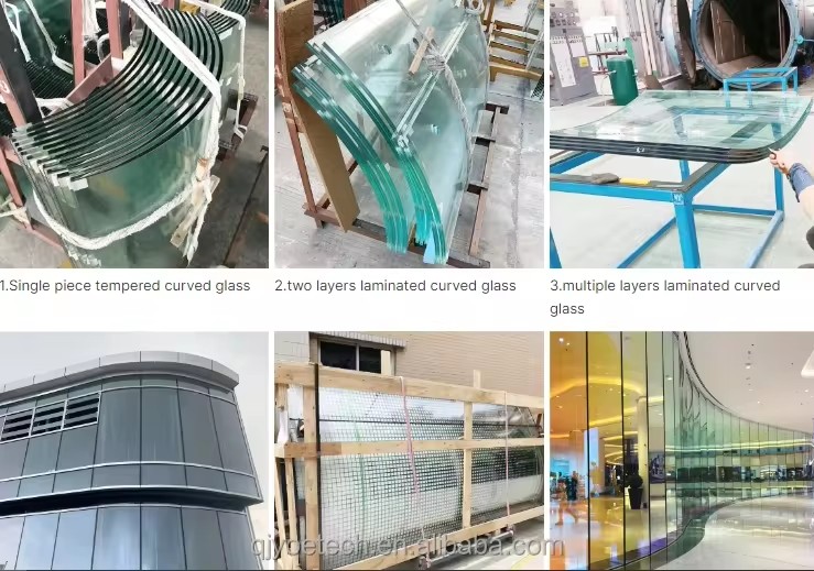 Customized Color Curved Low Iron Ultra Clear Laminated Glass for Hotel Main Door