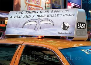 Buy cheap Waterproof Car LED Sign Display , Outdoor Full Color Taxi Roof Screen Double Side product