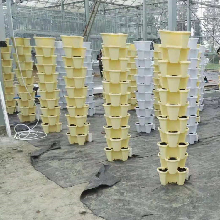 Plastic Modern Outdoor Tower Plant Pots Plastic Flower Pots Stackable