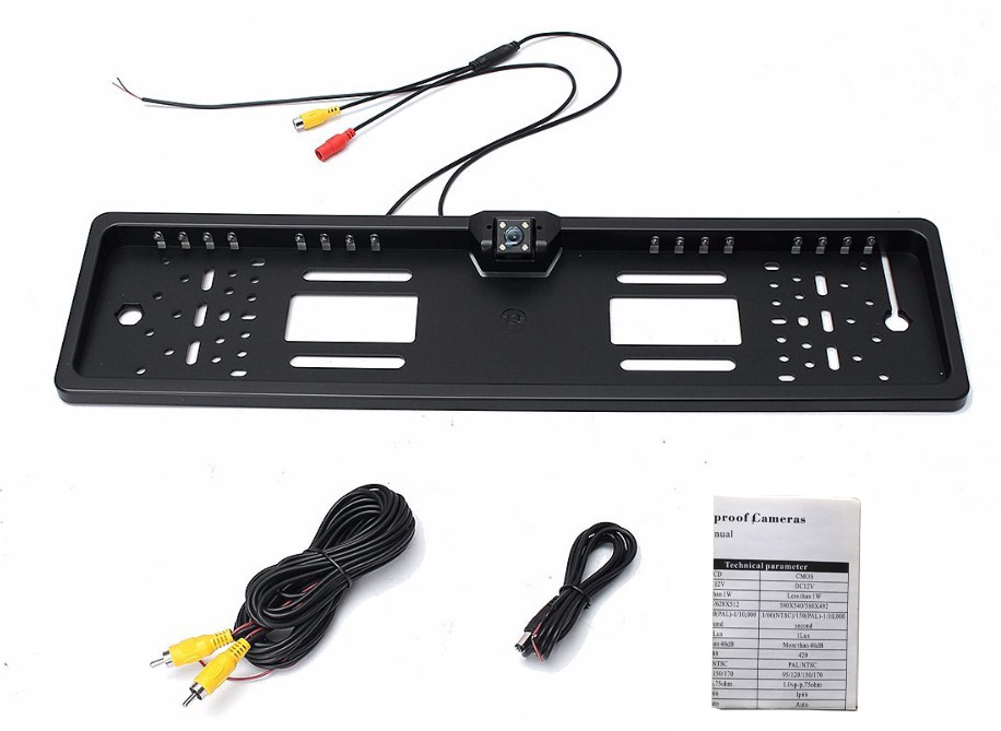 Waterproof European License Plate Frame Rear View Camera Auto Car Reverse Backup Parking Rearview Camera Night Vision 170 degree