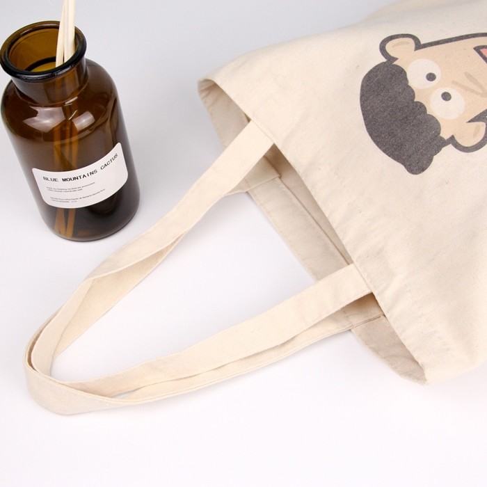 Large Fashion 100% Reusable Cotton Canvas Shopping Bags Heavy Canvas Tote Bag