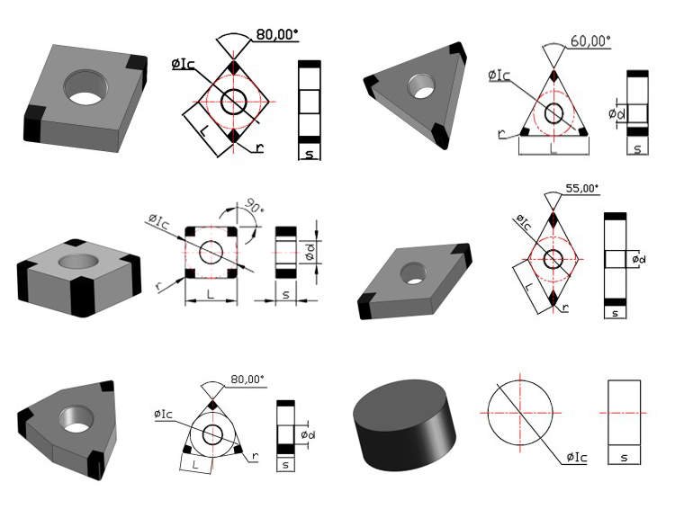 CNC cutting tools pcbn tool WNMA Solid CBN insert/OPT CBN diamond tip CBN inserts for metal working Huanghe Whirlwind