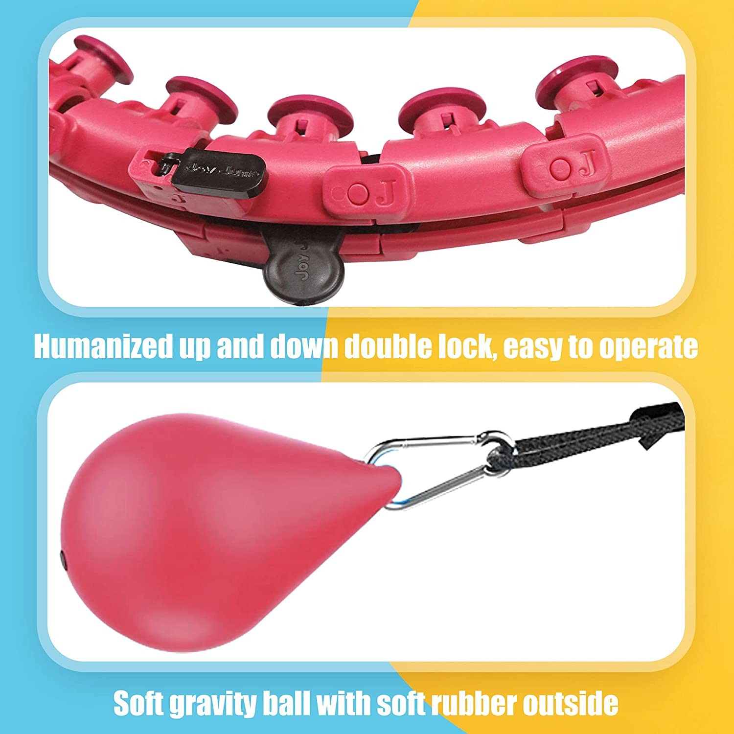 Body Shaping Adjustable Weighted Hula Hoop 24 Knots Fitness Home Exercise