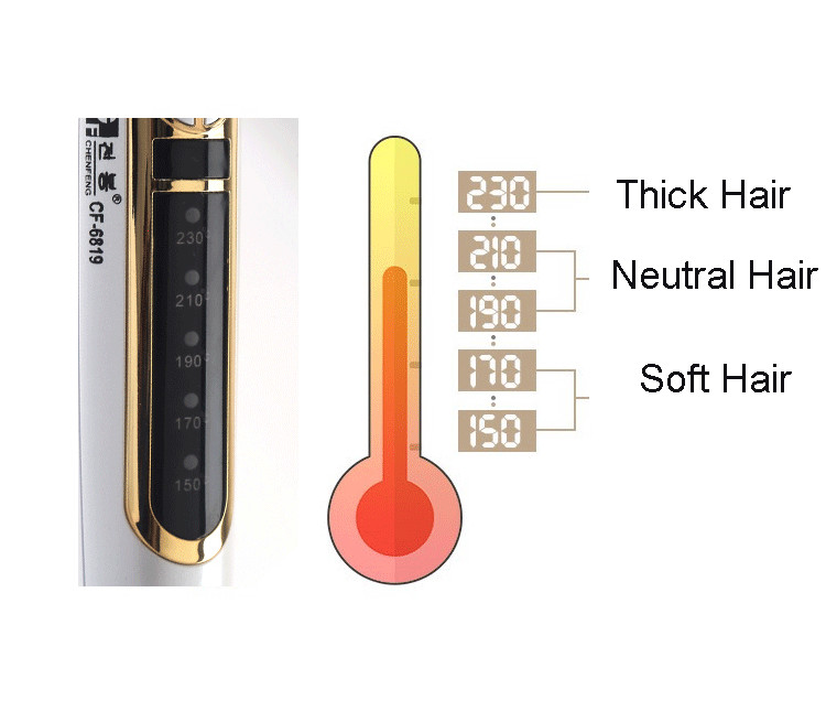 New Golden Hair Curling Iron Aluminum Coating Magic Hair Iron Fast Heating Type
