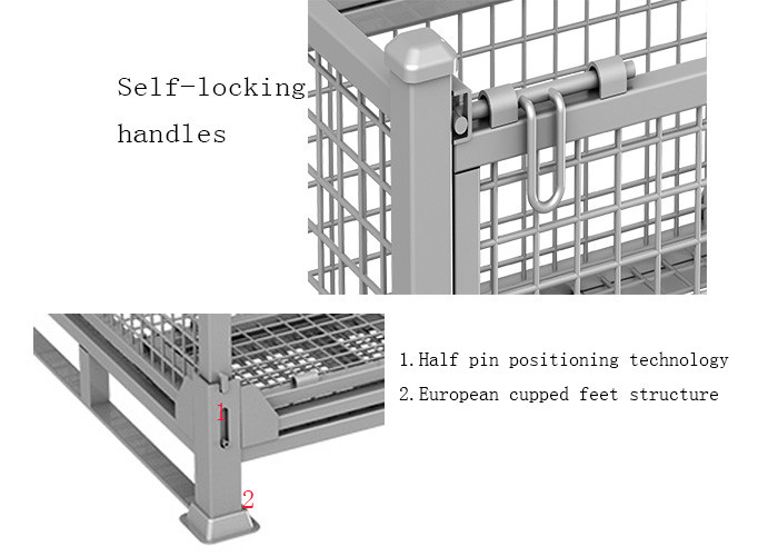 Powder Coated Wire Mesh Storage Stillage Collapsible Medium Duty