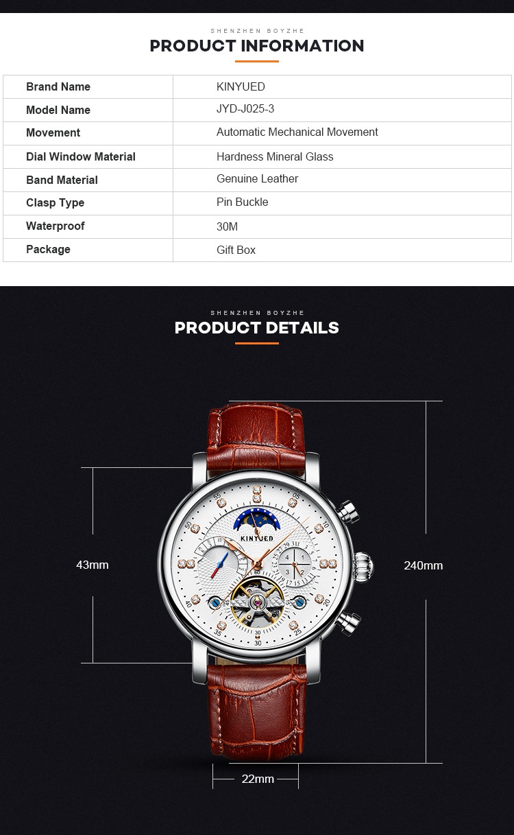 Custom Logo Leather Wrist Watch High Precision Accurate Travel Time