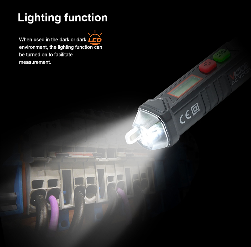 Non-contact AC Voltage Detector meter LCD Display NCV Sensitivity Alarm Electric Circuit Breaker Finder Pencil Tester