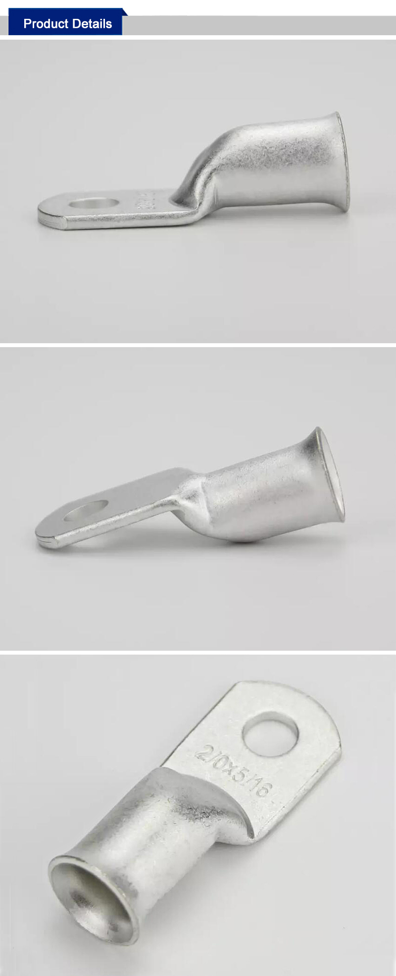 AWG Series Silver Plated Copper Terminal with Bell-end / Car Battery Electrical Terminal Connector