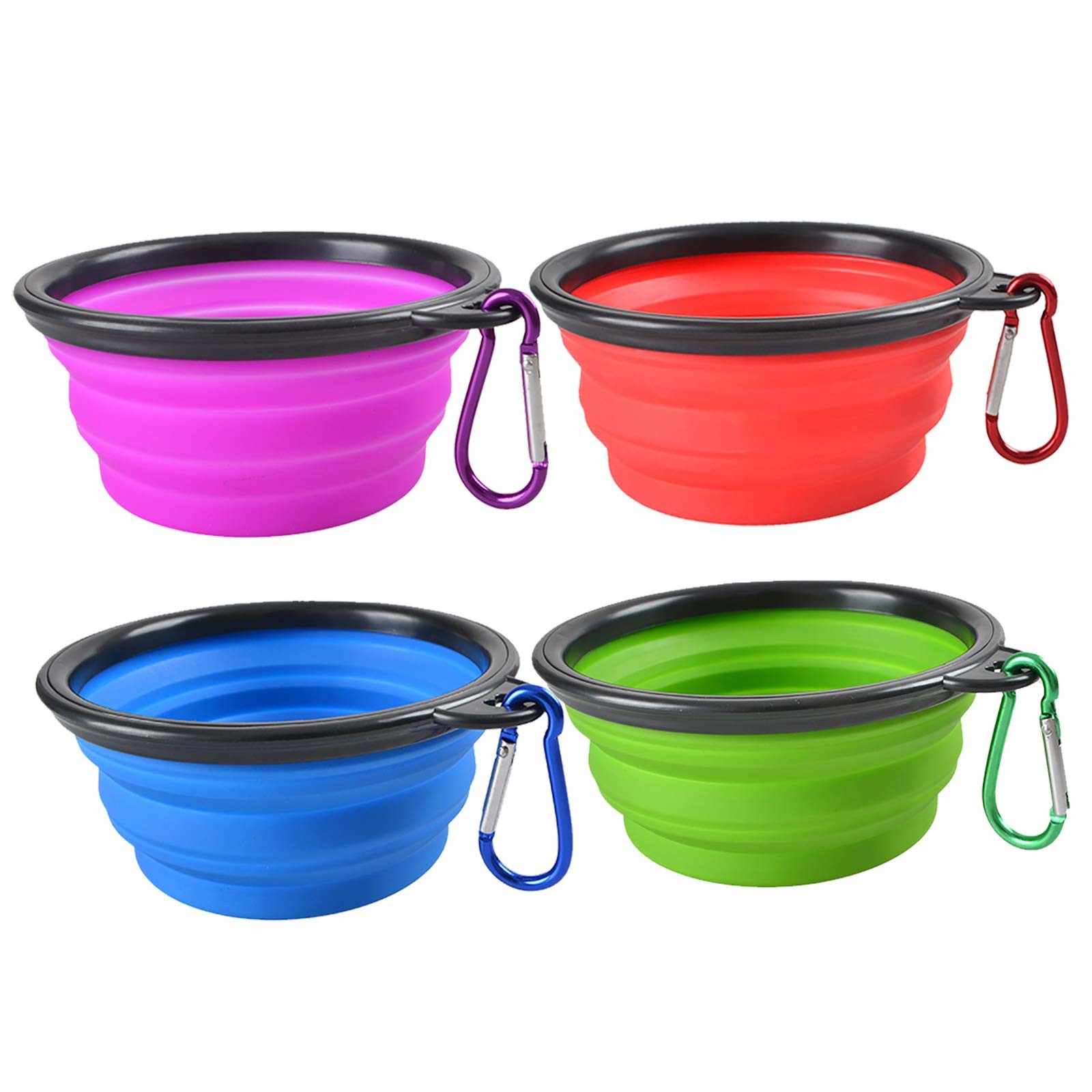 Collapsible Pet Bowl Dog Bowls 2 Pack Portable Silicone Pet Feeder Dog Cat Food Water Feeding Travel Bowl For Camping