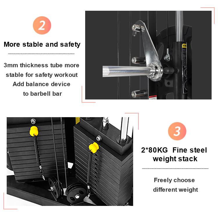 Indoor All in One Gym Equipment Strength Training Multi Functional Smith Machine
