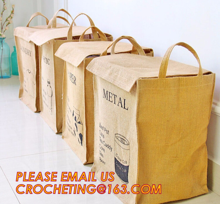 natural jute burlap foldable decorative storage basket,X-Large Well Standing 26" Toy Chest Baskets Storage Bins for Dog