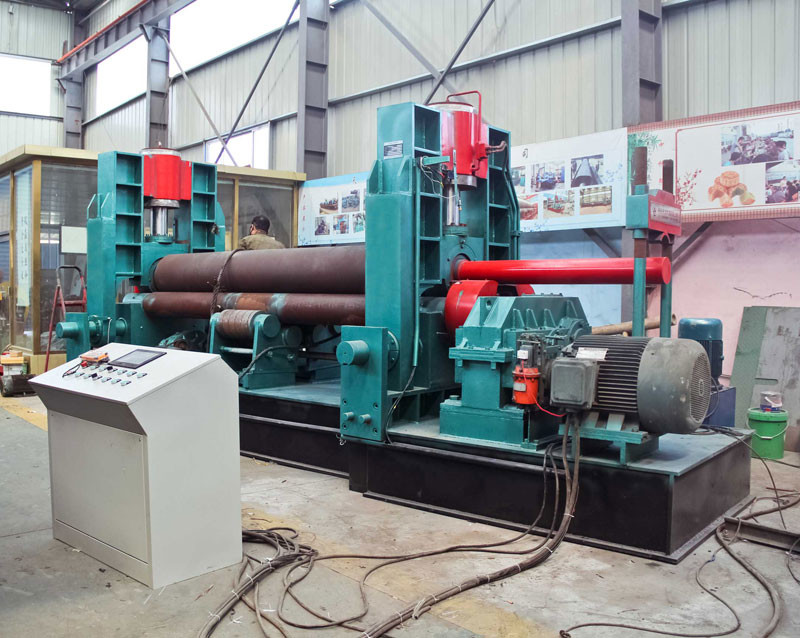 Universal Upper Three Roller Plate Rolling Machine With PLC Preheating