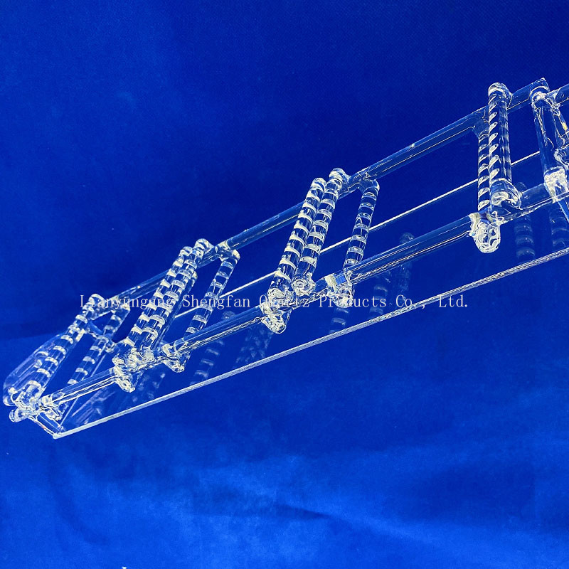 Quartz Instrument Semiconductor Insert Slotted Quartz Wafer Carrier Quartz Glass Boat