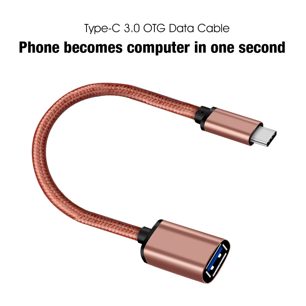 Shiny Pink 3.1 USB Type C Cable To 3.0 A Female 30 Cm For USB OTG Function