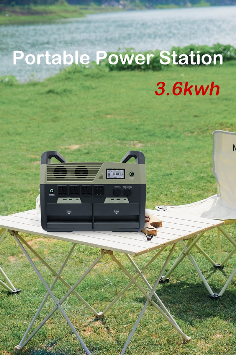 Rechargeable Portable 3600wh Solar Generator Power Station Lithium With Inverter