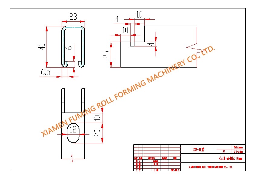 Auto Steel Custom Roll Forming Machine High Accuracy For C23×41 Profile