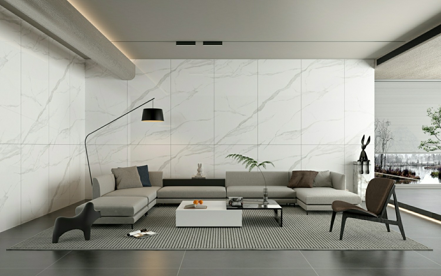 Indoor Floor W.A 0.5% No Fade 900x1800x9mm Polished Glazed Porcelain Tile For House Bedroom