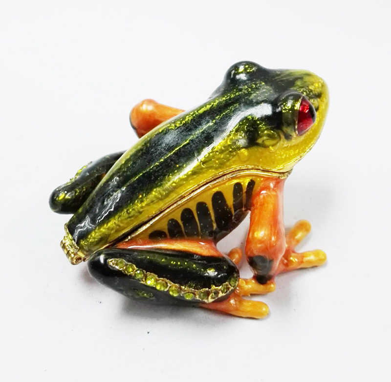 Bejeweled Big Belly Frog Jewelry Trinket Box Bejeweled Frog Jewelry Box Green Frog Trinket Box Decorative Frog Jewelry