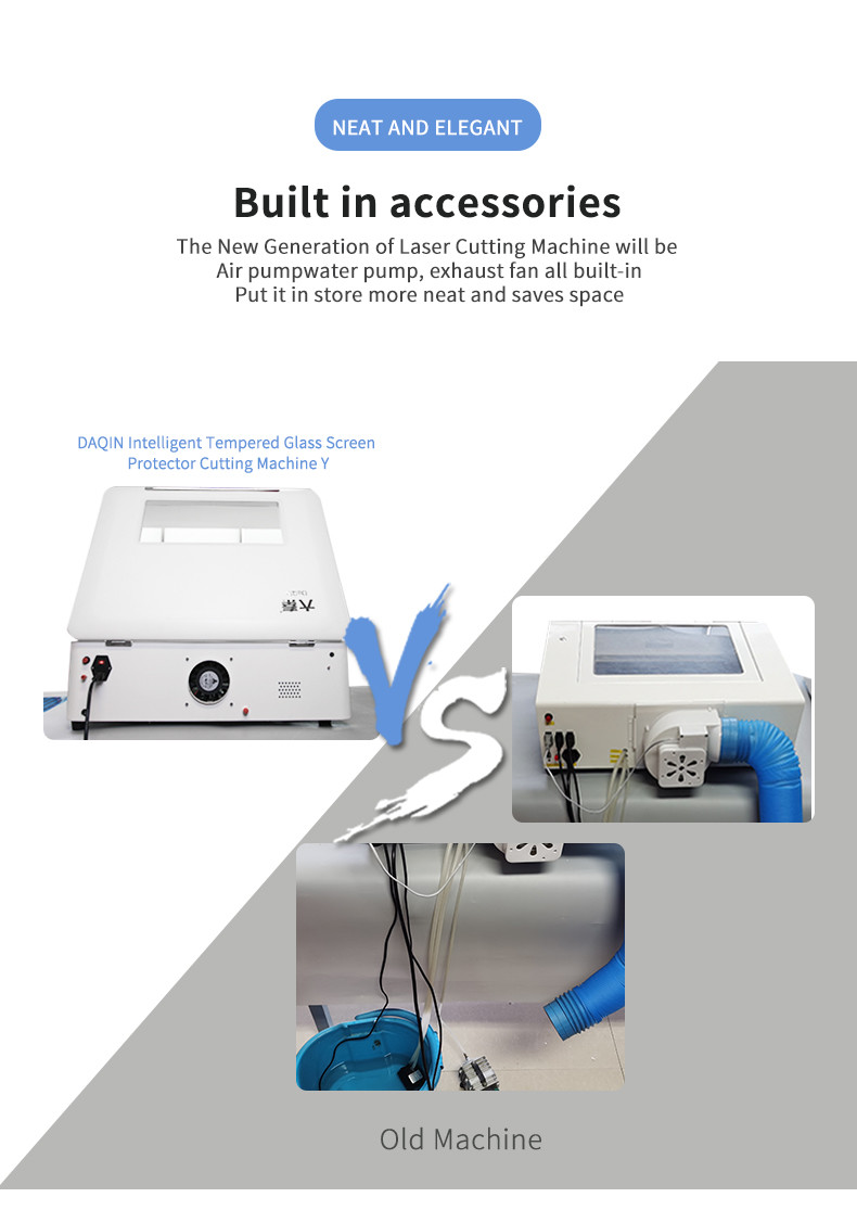Daqin Mobile Tempered Glass Screen Protector Laser Cutting Machine For Phone Accessory Distributor Solution