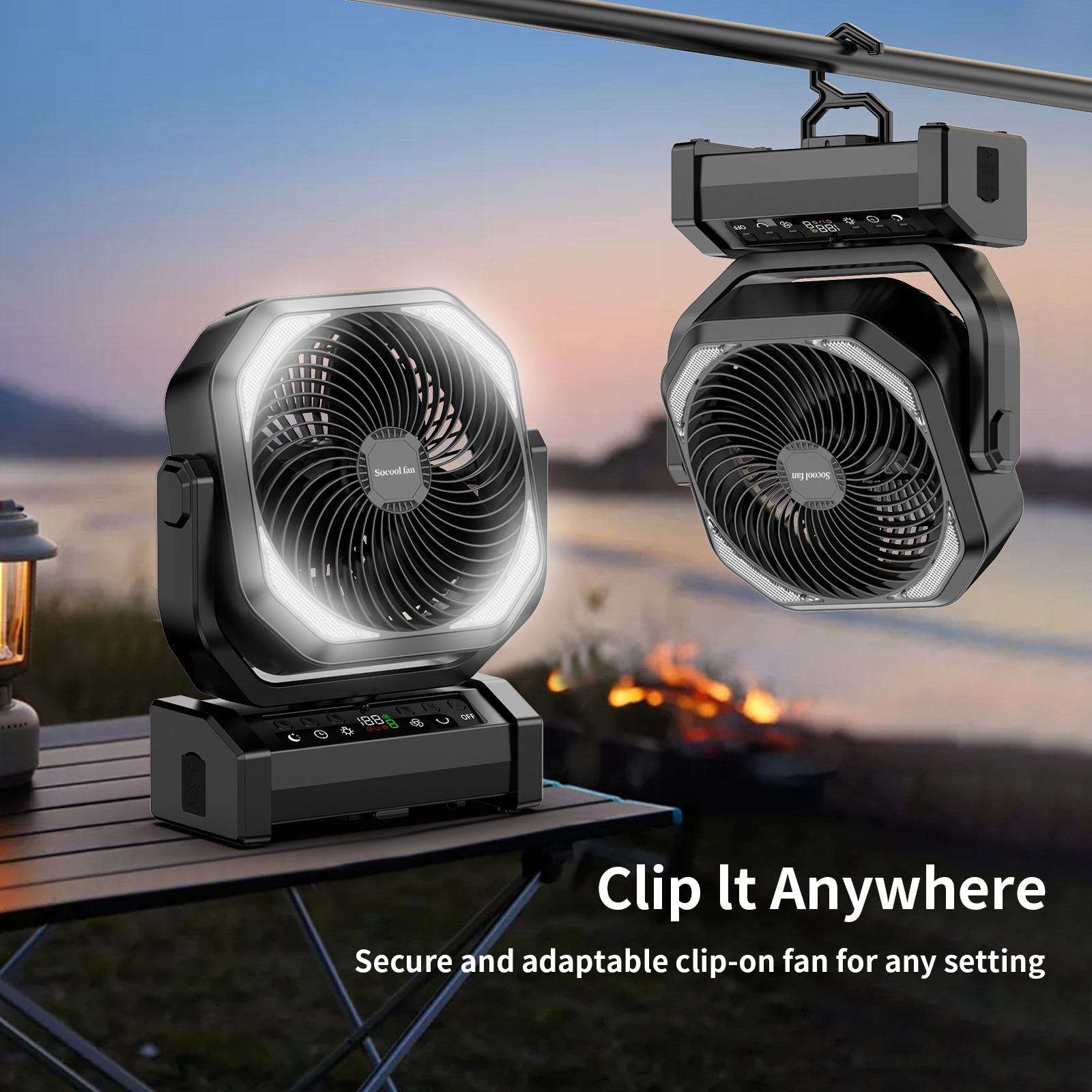 Socool Fan Portable 20000mAh Remote Controlled Multifunction Outdoor Camping Fan