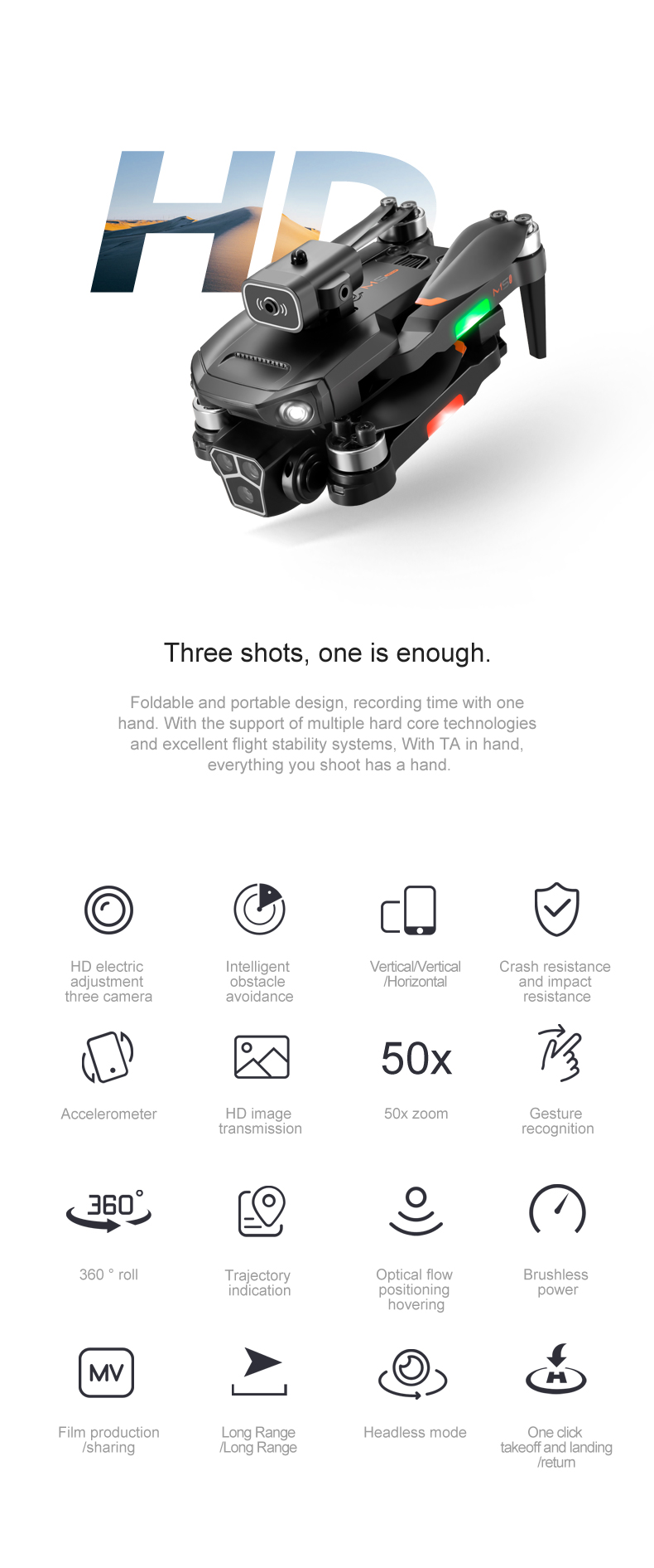 Operator Skill Level M1s Drone 4k Profesional Hd Dual Camera Dron Wifi 1080p Real-time Transmission with Long Flight Time