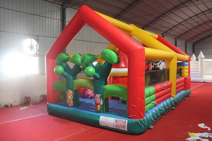 Forest Style Inflatable Fun City , Customized Size Blow Up Fun House