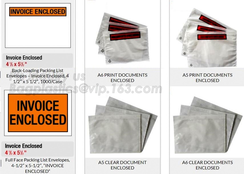 Clear Adhesive Back, Packing List / Shipping Label Envelope Pouches, seal envelope courier bag express custom mailing ba