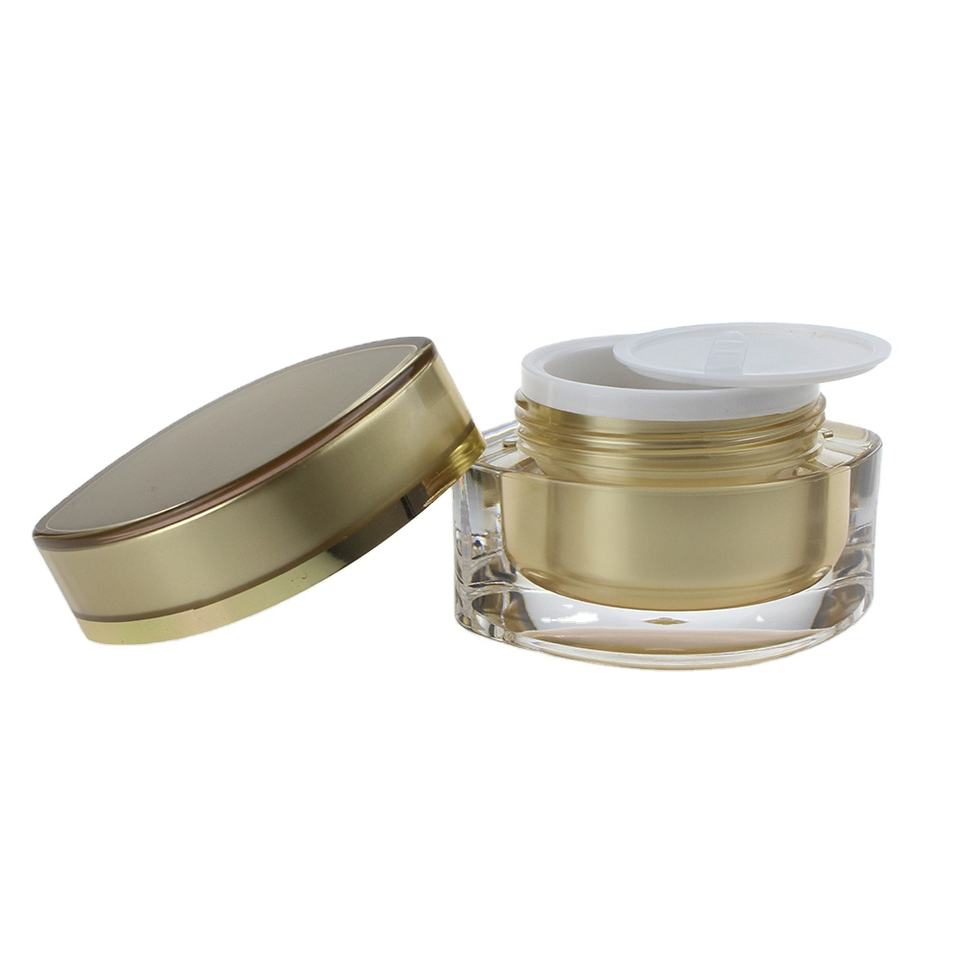 Oval Shape Acrylic Cosmetic Packaging Jars Empty Face Cream Jar 15g 30g 50g