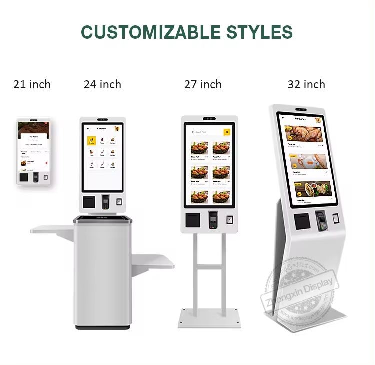 21.5" 24" 27" 32" Self Service Payment Kiosk Max Resolution 1920*1080 Digital Restaurant Menu Display