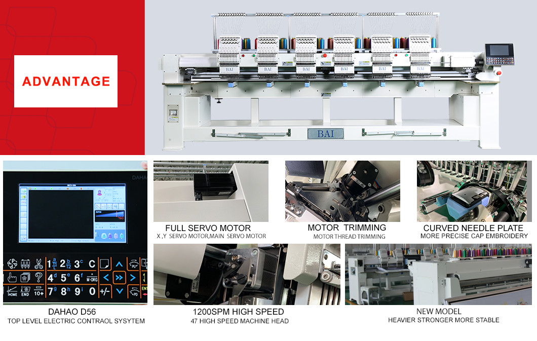 Cap Six Head Embroidery Machine 1000rpm Table Top Multi Needles