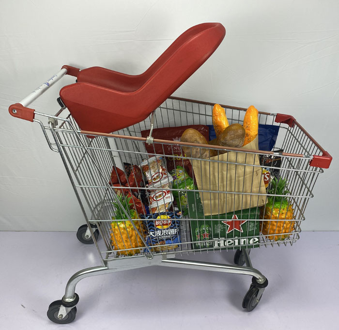 5" Wheel 240L Family Shopping Trolley Cart Q195 Steel Large Shopping Cart