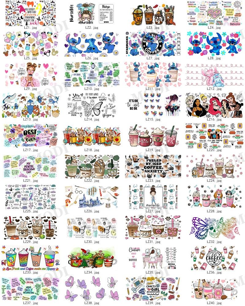 Custom Size UV DTF Design Cup Wrap Transfers For Libbey Glass Tumblers