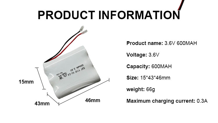 Rechargeable Nickel Cadmium Battery 800mAh 3.6v 600mah Nicd Battery