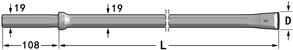 ISO SGS Certified Small Hole Drilling Tools Chisel Bit Integral Drill Steel Rod hex 22 x 108 mm
