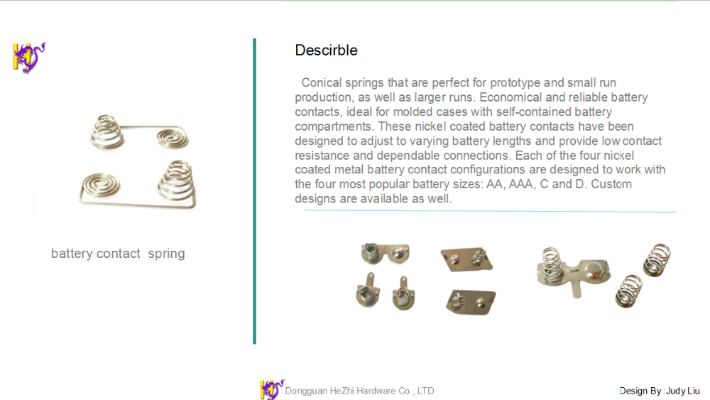 HeZhi 2mm Metal Conical Helical Touch Button Spring For PCB Switch