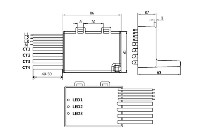 AC Charging Use Alarming Detect Lora Mesh AC DC Current Sensor RS485 Sensor