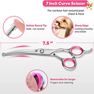 6 In 1 Stainless Steel Dog Grooming Scissors Kit With Safety Round Tips