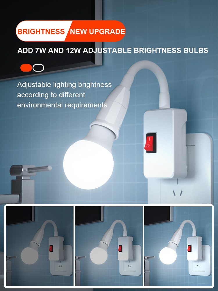 Button Switch LED Energy-saving Light Bulb Bedside Wall Lamp for Bedroom AC220V Lighting