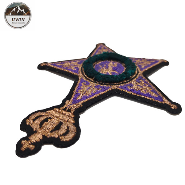 Luxurious star shape 3D Embroidery Patches Changeable Color non pollution