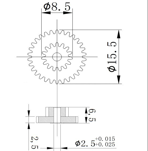 Geared Dc Motor Parts 0.5M Double Helical Gear JGY 370 OEM ODM