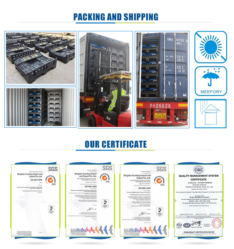 Folded plastic pallet box foldable pallet box storage containers
