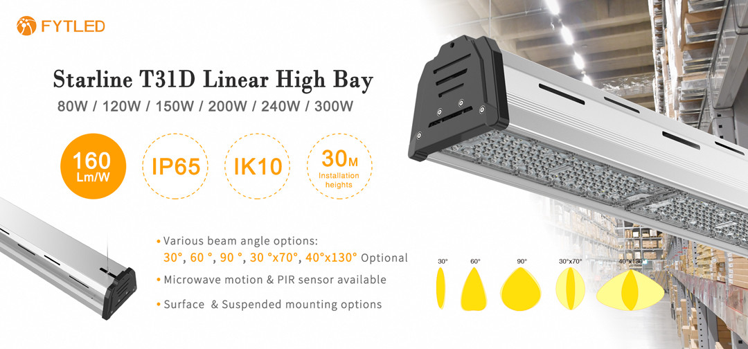 Durable High Brightness IP65 High Bay Linear LED Lights , 300w Led High Bay