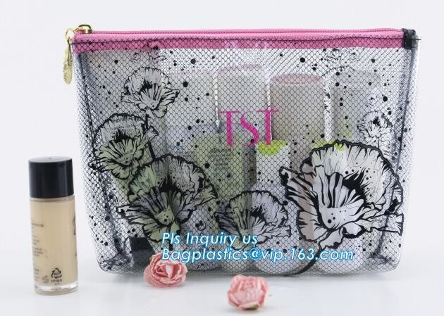 zipper slider bag cosmetic packaging slider bag, make up bag promotional cosmetic bag slider bag, toiletry pouch eva cos