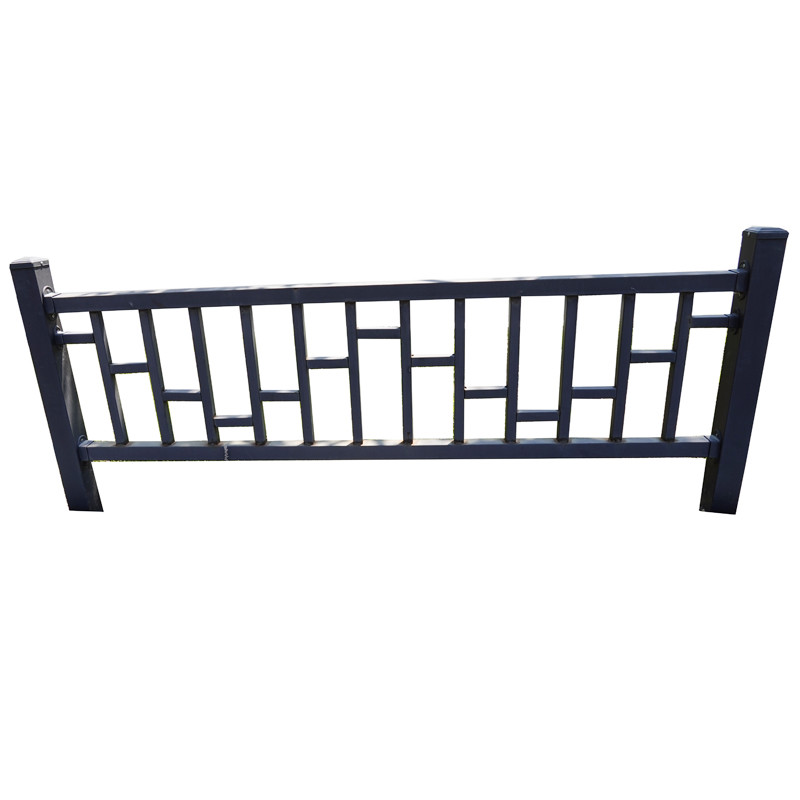 Black Metal Steel Frame Wrought Iron Guardrail Outdoor Staircase OEM