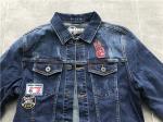 Button Through Stretch Denim Jacket Mens Trucker Jacket Size Customized TW76376
