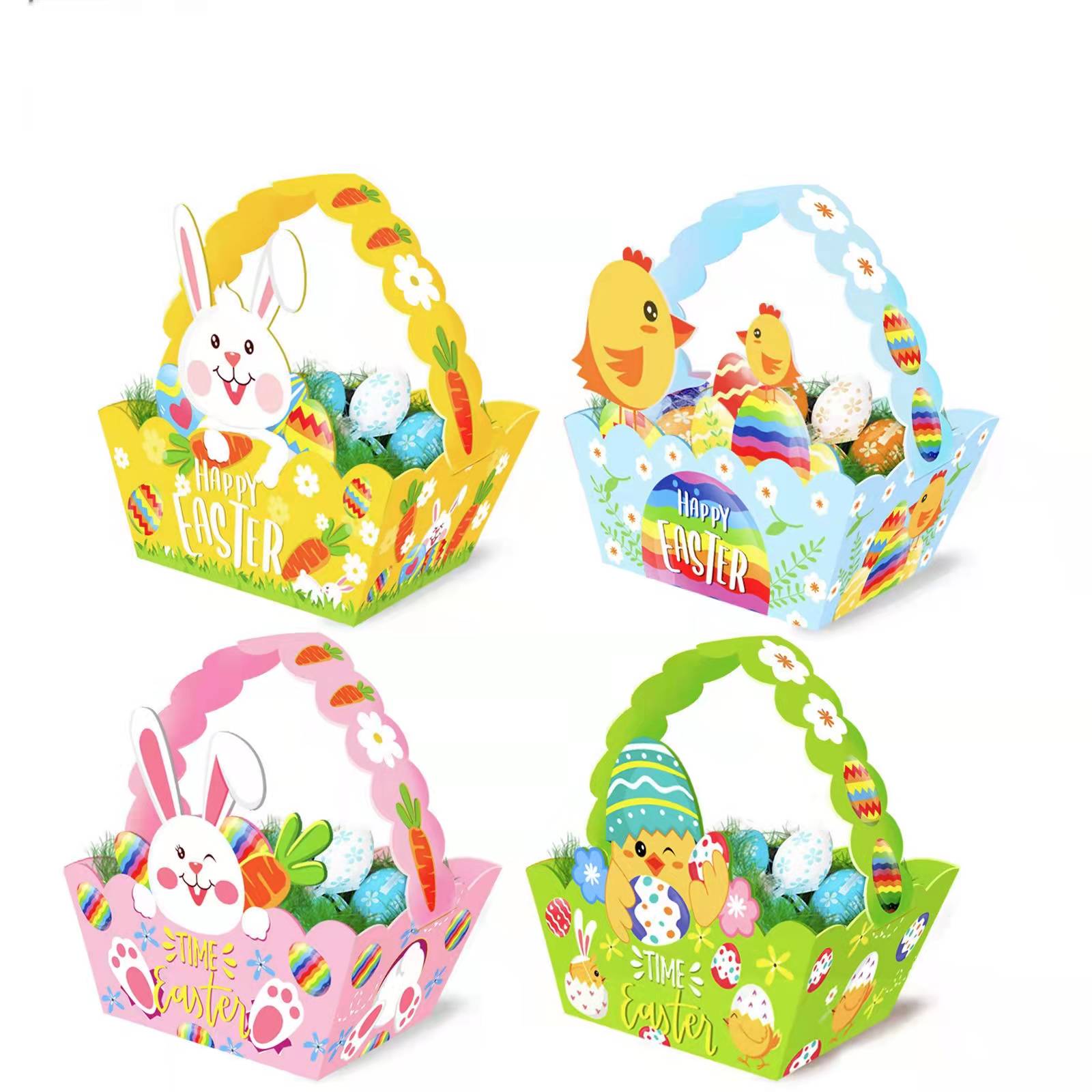 Handmade Cartoon Easter Egg Box , Paperboard Easter Chocolate Hampers