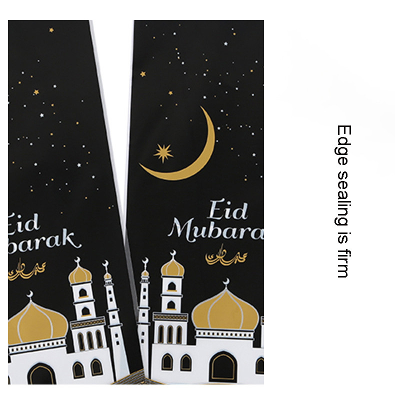 Printed Eid Mubarak Cellophane Clear Plastic Party Treat Bags With Twist Ties