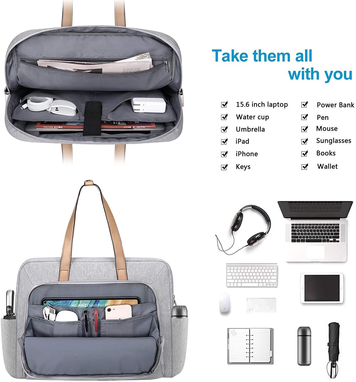 17.3" 17" Leather Custom Laptop Bags Messenger Overnight With Pu Handle Cool