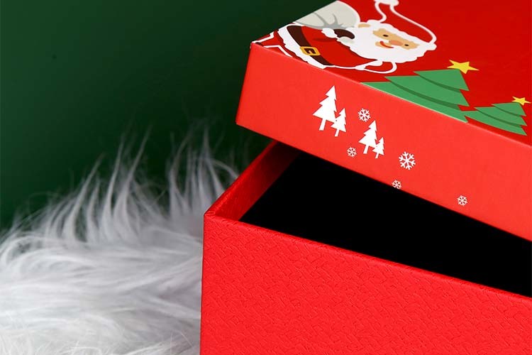Santa Claus Christmas Gift Box custom packaging box New Year Party Candy Chocolate Packaging Bag Red Kids DIY Favors Box